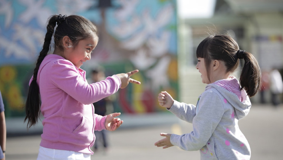 Two kids playing RoShamBo