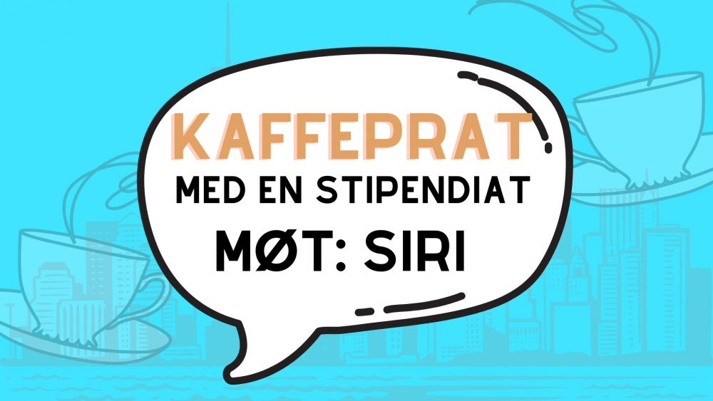 Illustrasjon kaffeprat med en stipendiat:Siri