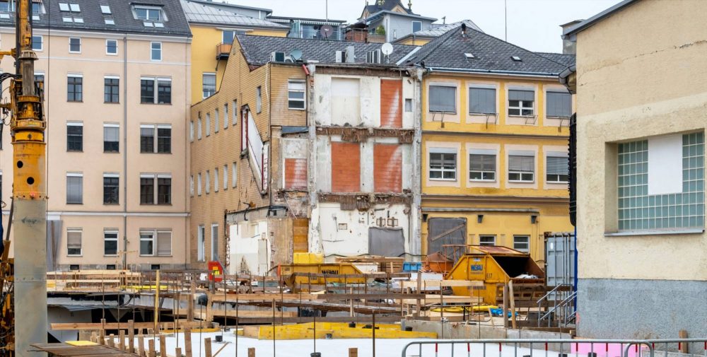 boligblokk under restaurering