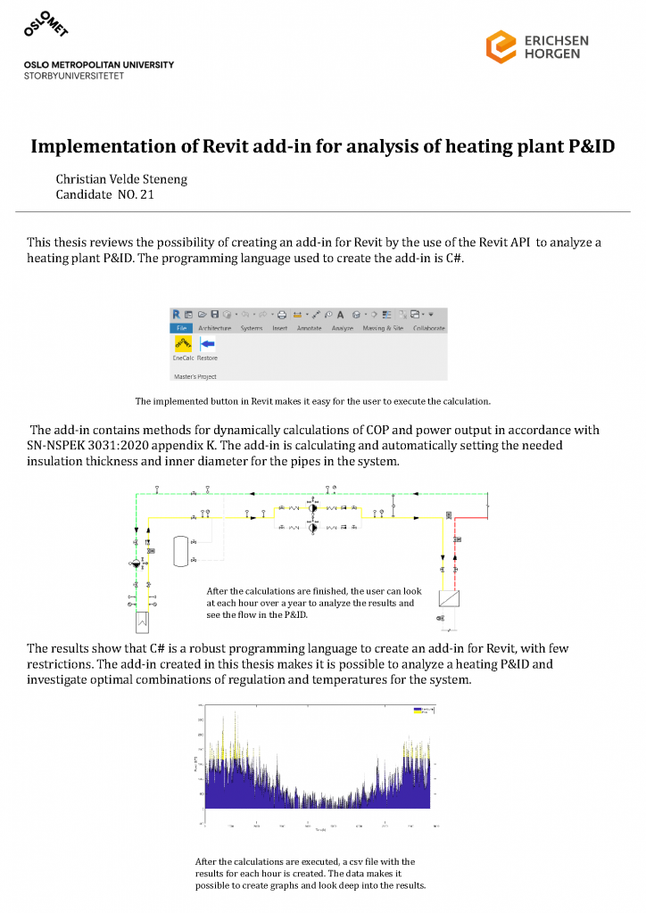 Implementation of Revit add in for analysis of heating plant P&ID av Christian Velde Steneng