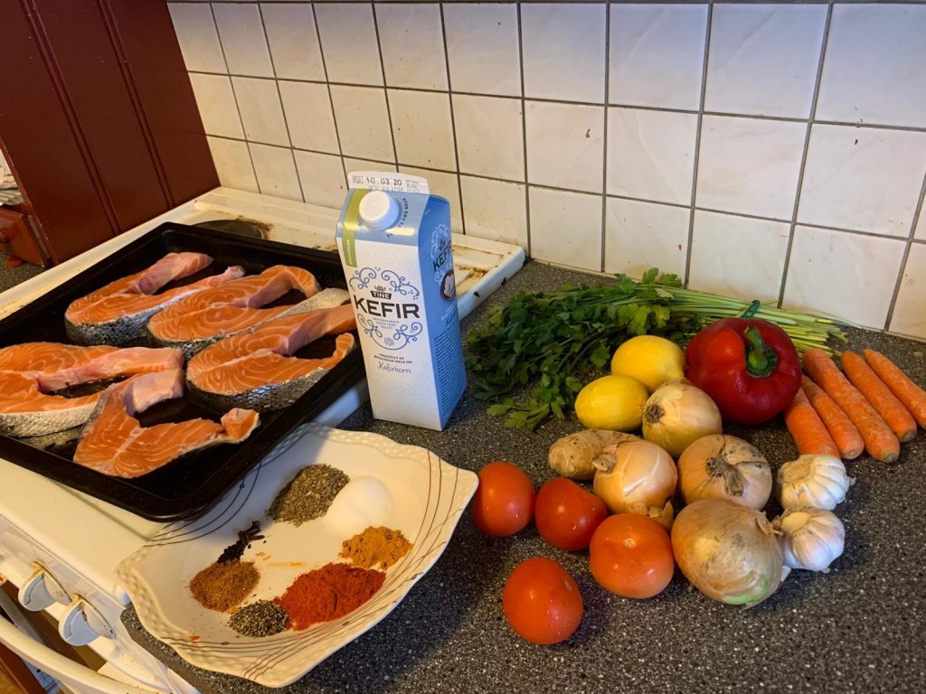 Ingredients for biryani with salmon. Credit: participant in Sunn Start case in Norway