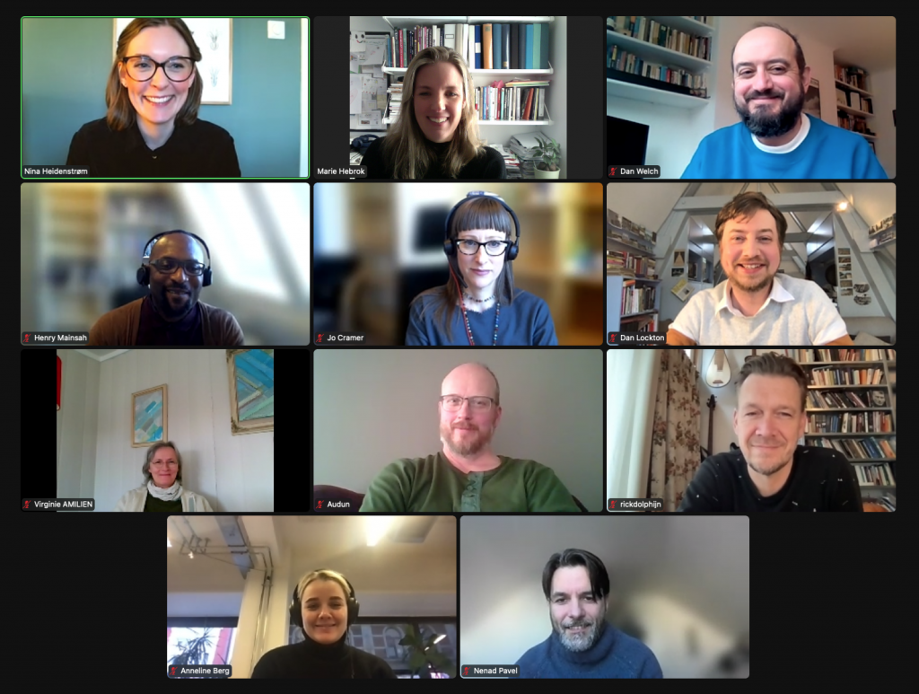Screenshot of Zoom meeting including images of all participants.