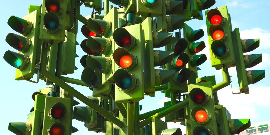 Forvirrende trafikklys. Foto: Colourbox