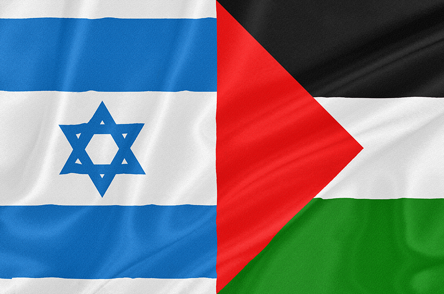 Israelsk og palestinsk flagg. colourbox