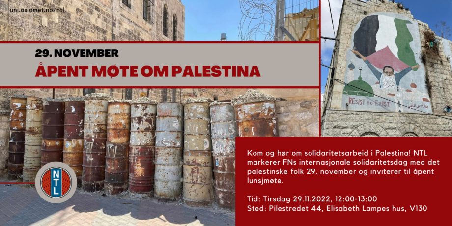 Plakat for palestinamøte