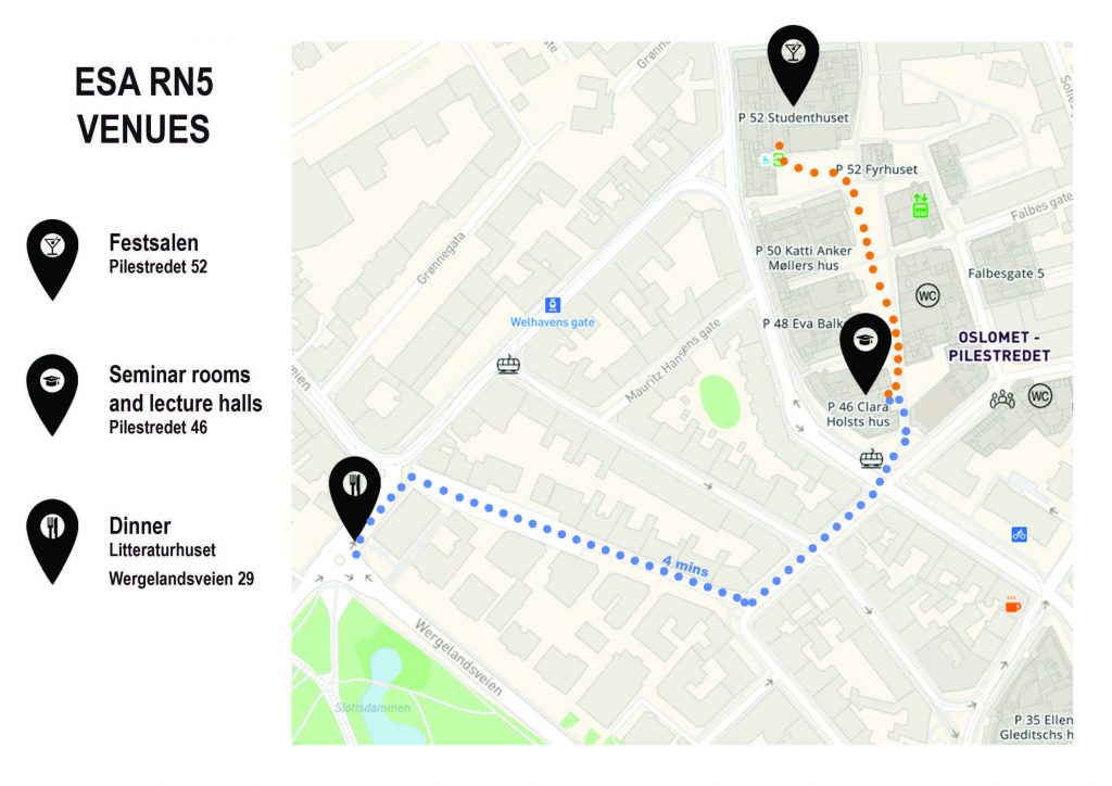 Map of ESA venue at OsloMet.