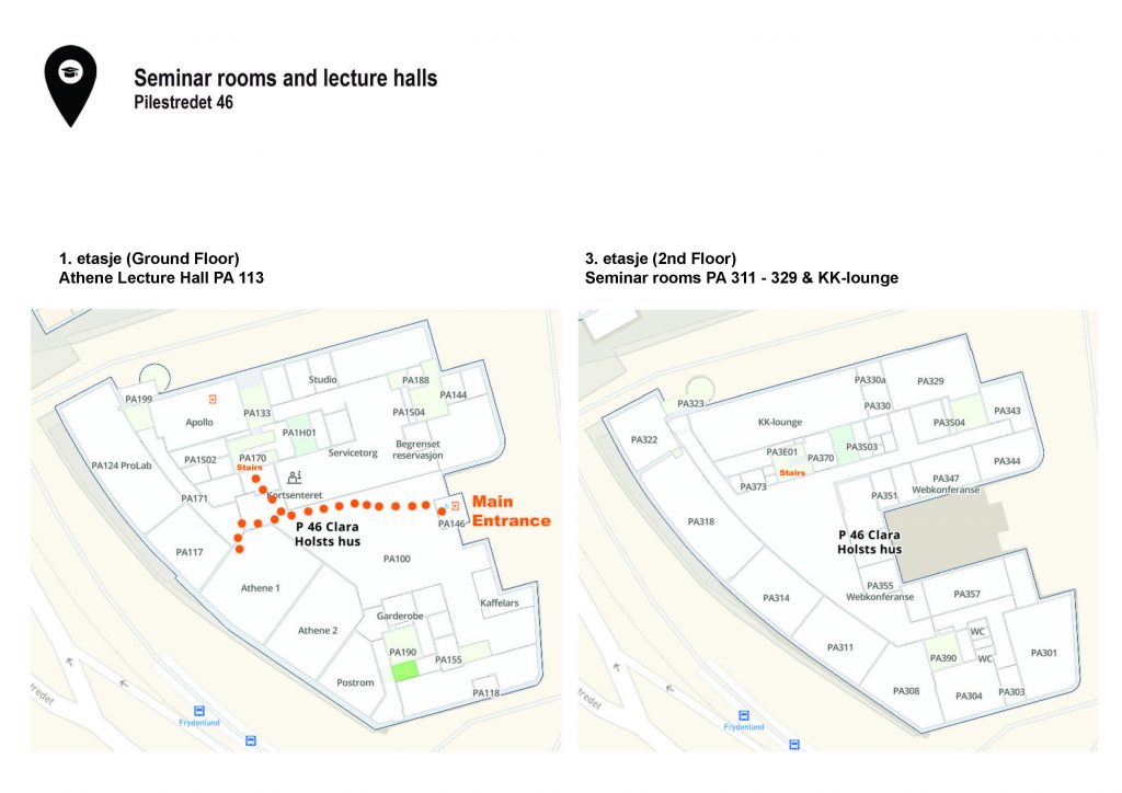 Map of ESA venue at OsloMet